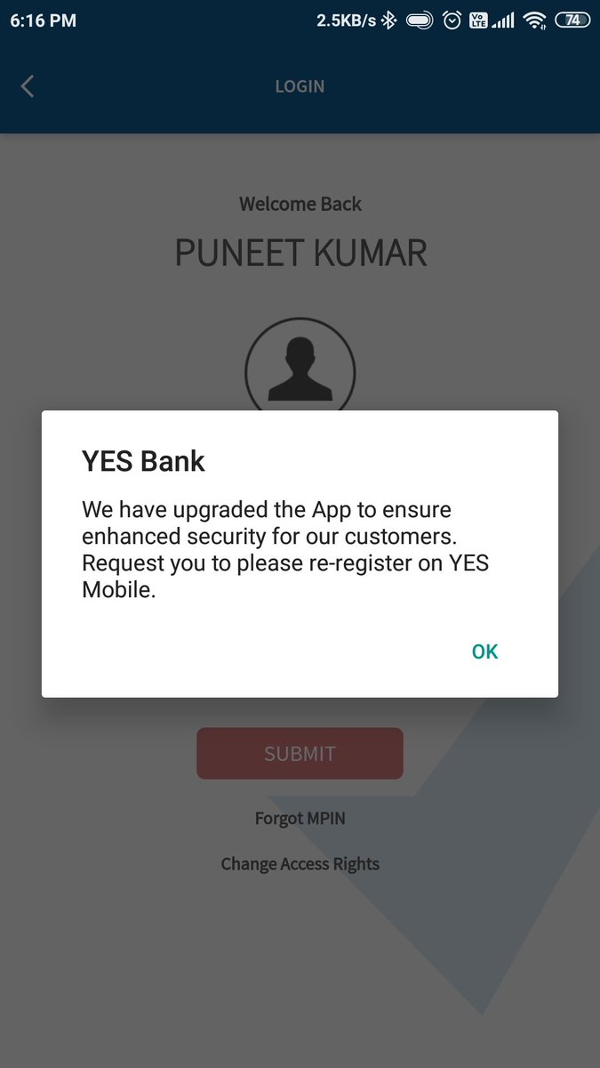 impuneetp's tweet image. ये क्या drama है @YESBANK .. हर महीने नया update और फिर Re-registration का झमेला। थोड़ा application की stability पर भी काम कर लो। तुमसे बेहतर तो सरकारी banks की apps हैं।
#WorstApp