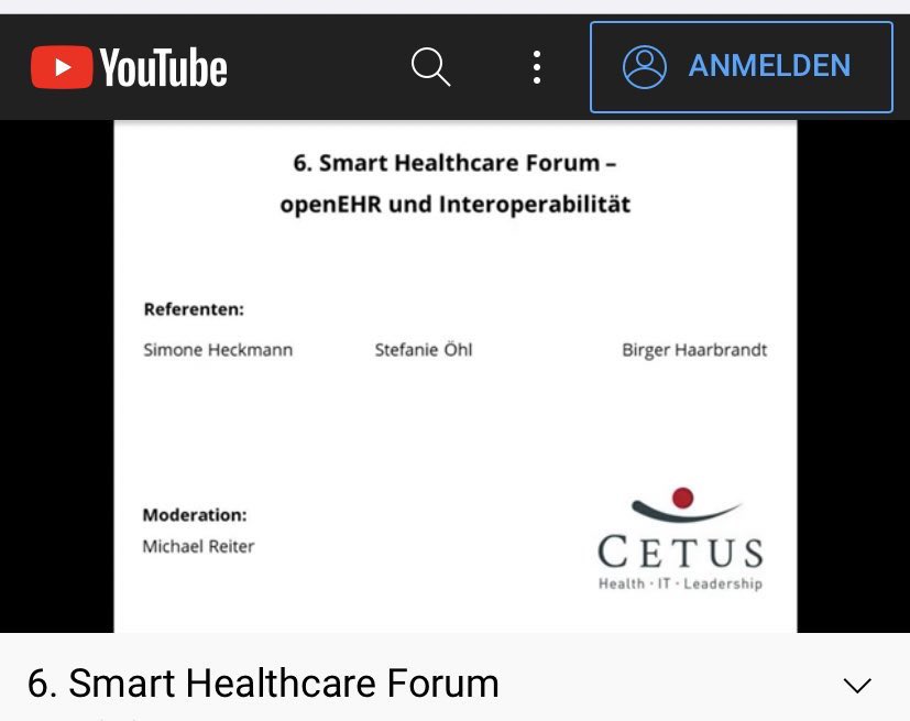 Fazit #SmartHealthcareForum: #Interoperabilität ist Voraussetzung für bessere #Versorgung + Forschung 🏥, mit openEHR &amp; #FHIR.
Danke an Stefanie Öhl, @BHaarbrandt &amp; @GefyraGmbH für die spannende Diskussion!
Aufzeichnung 👉m.youtube.com/watch?v=vafRJ8…
✅Nächstes Forum am 27.1.22 ✅