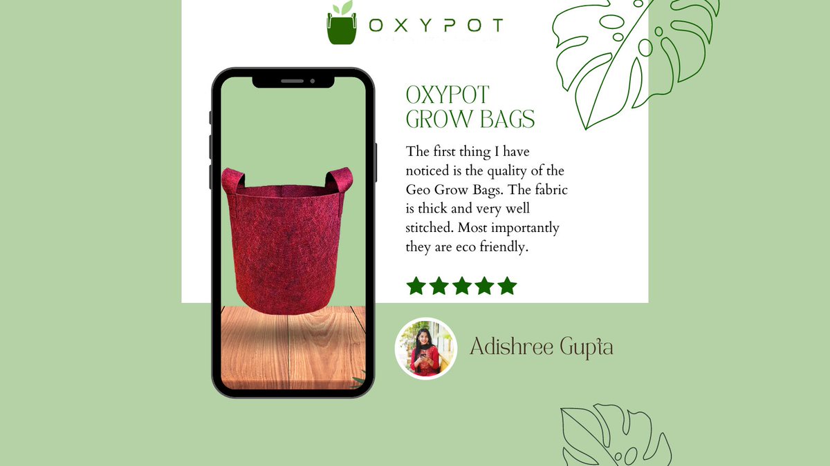 oxypot1's tweet photo. Happy Customers Happy Us!
Thank you for making us a beautiful part of your garden. We hope you choose other options as well.

Oxypot brings you the best collection of eco-friendly fabric grow bags and garden essentials.

#Oxypot #growbags #happyclients #gardening #urbangardening https://t.co/yHGdLh0PAx