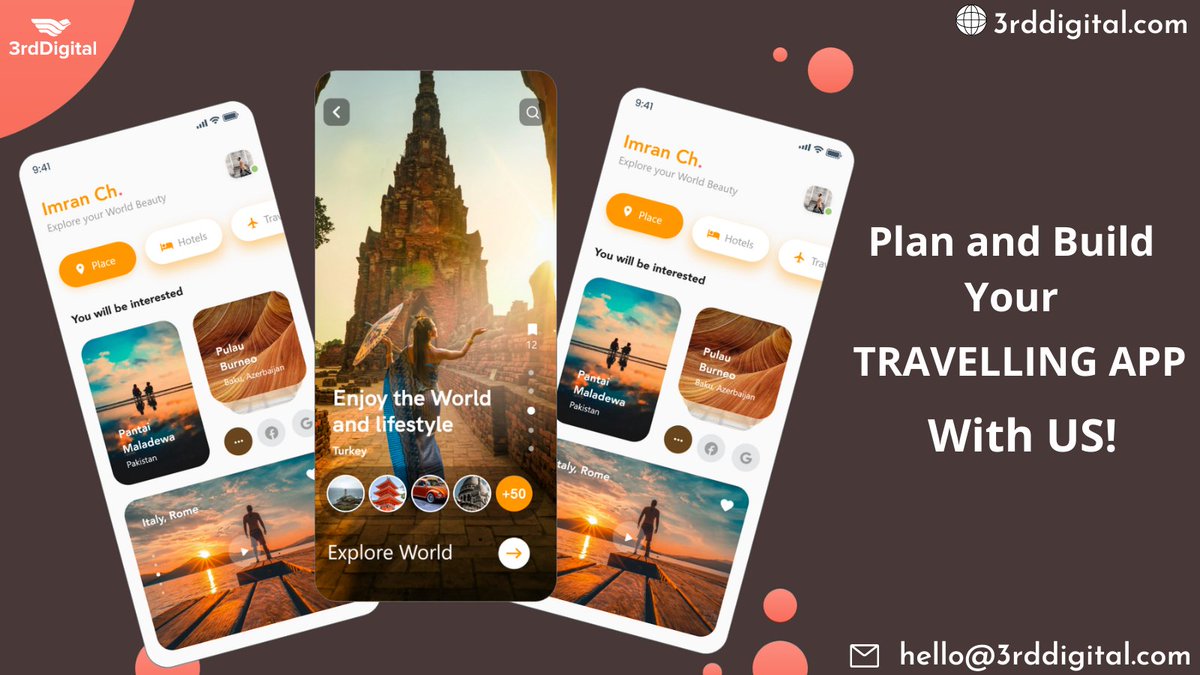 3rd_digital's tweet photo. Are you planning to build a traveling #app to take your #business to the next level? Then, connect us. Our team would surely help you out with your ideas.

Contact us: https://t.co/HJUEJyqckJ

#3rddigital #Travellingapp #travel #Design #Development #appdevelopment #appdesign https://t.co/ScM1fmfLrb