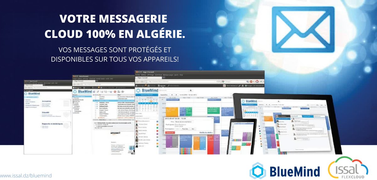 issal's tweet photo. Vous êtes soumis à une contrainte légale et vos données doivent rester en Algérie?Vous ne voulez pas une messagerie localisée ailleurs hors du pays? 
#BlueMind est ce qu’il vous,faut une #messagerie #professionnelle,#sécurisée et qui vous protège des spams
https://t.co/J0RSnhhll3 https://t.co/ItNei03yui