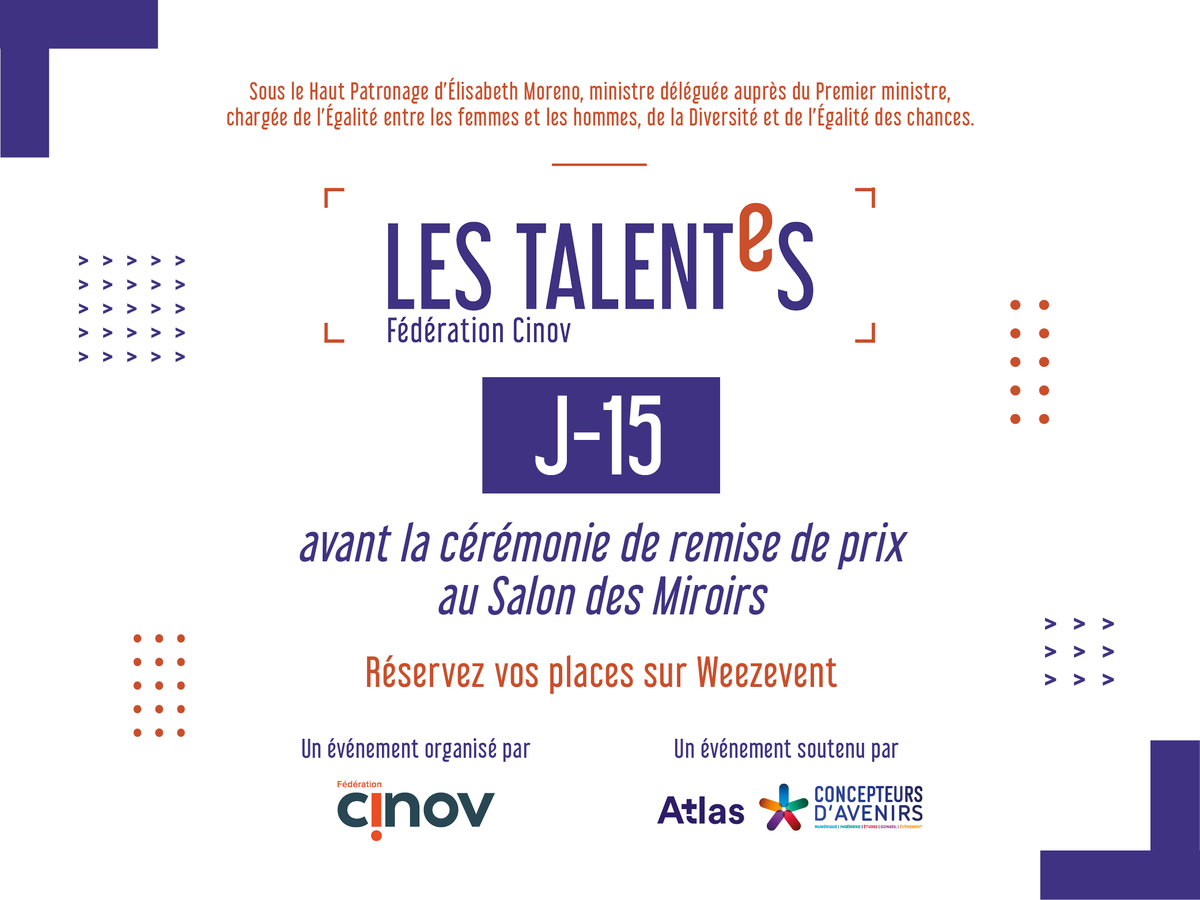Concepteurs d'Avenirs (@conceptdavenirs) on Twitter photo Trophées "Les Talentes" : Venez soutenir les Talents au féminin le 15/12 à 18h et valoriser la féminisation des métiers du #numérique #conseil #ingénierie @FederationCINOV 
👉 Réservez gratuitement vos places sur : bit.ly/3lnC61O
Pour candidater : lestalentes.fr Trophées "Les Talentes" : Venez soutenir les Talents au féminin le 15/12 à 18h et valoriser la féminisation des métiers du #numérique #conseil #ingénierie @FederationCINOV 
👉 Réservez gratuitement vos places sur : bit.ly/3lnC61O
Pour candidater : lestalentes.fr