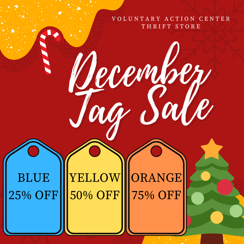 VACCalhoun's tweet photo. Our December Tag Sale begins today at 9am! Make sure to stop by and see what's in the store. We still have Christmas items for sale as well. https://t.co/eVqGZubiqf