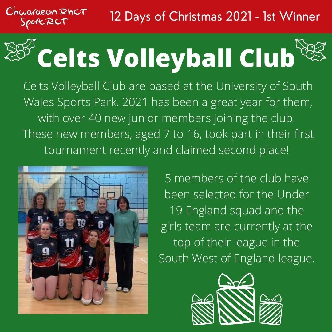 SportRCT's tweet photo. 🎅🏻Sport RCT 12 Days of Christmas🎁

Our first prize draw has taken place and we are delighted to announce that the winner is….. 
Celts Volleyball Club

The club will now receive an early Christmas present worth £100! https://t.co/zgzxMd0dsG