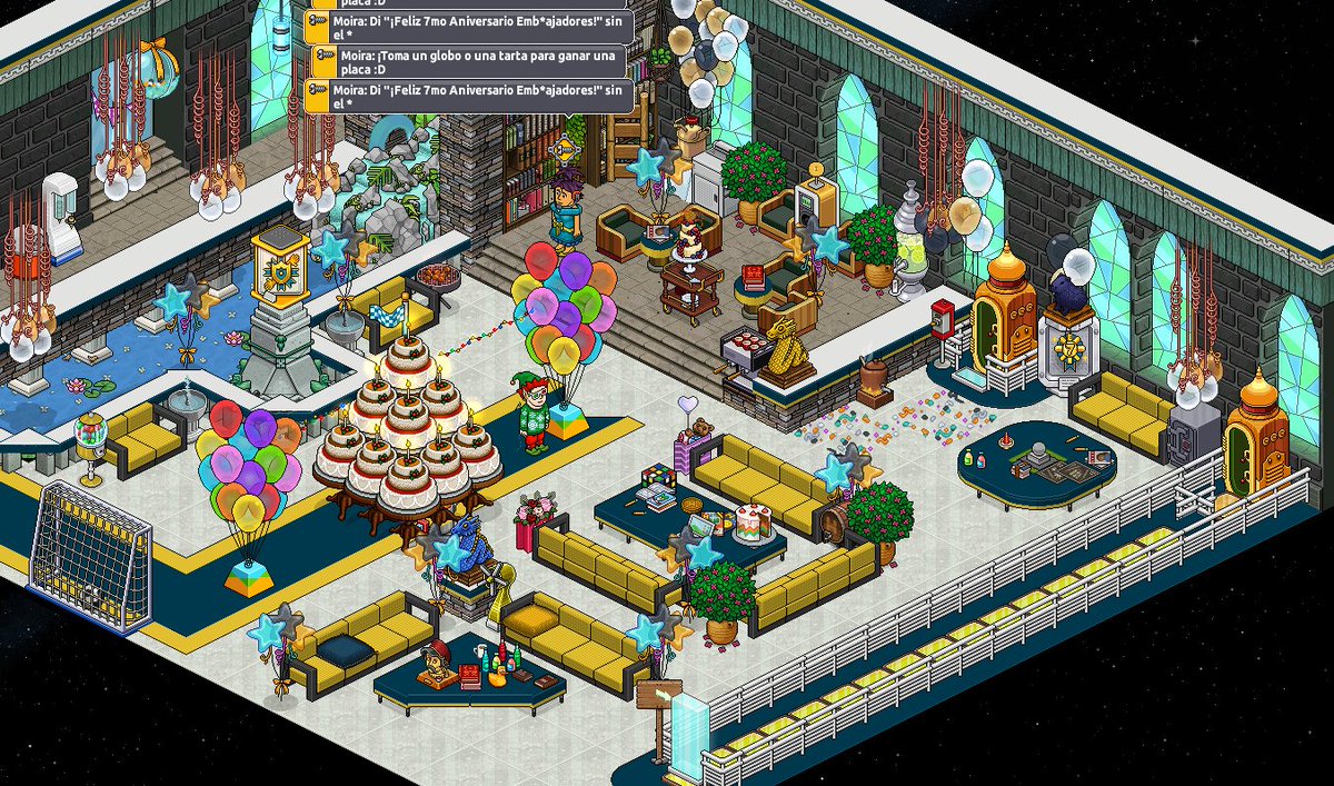 YcK_Es's tweet photo. Hola, querido PájaroMadrugador, ¿harías el favor de quitar TODAS LAS MALDITAS COSAS DEL ANIVERSARIO, QUE DAN UN LAG que se te cae hasta el bublejuice de la mano? 
@ESHabbo
 
Gracias majo, o maja.

PD: En la decoración navideña poned pascueros, muchos pascueros, SOLO PASCUEROS 🤣 https://t.co/c4V8sRuL3f