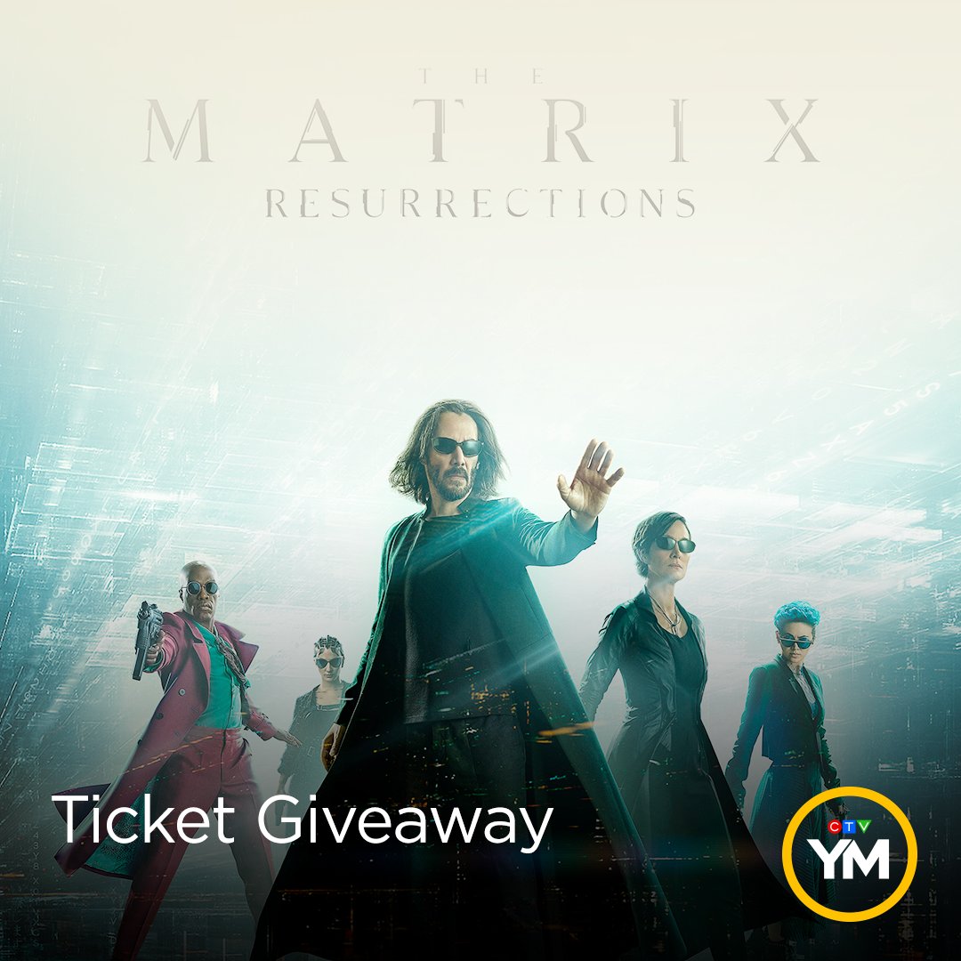 YourMorning's tweet photo. CONTEST ALERT: We are giving away 12 pairs of tickets to see ‘The Matrix Resurrections’ in theatres across Canada. To enter, retweet this tweet. Make sure you’re following us too! #Matrix #contest #TheMatrixResurrections  

Rules &amp; Regs: https://t.co/BG90s5ZCu4 https://t.co/gMEEsc0EIV