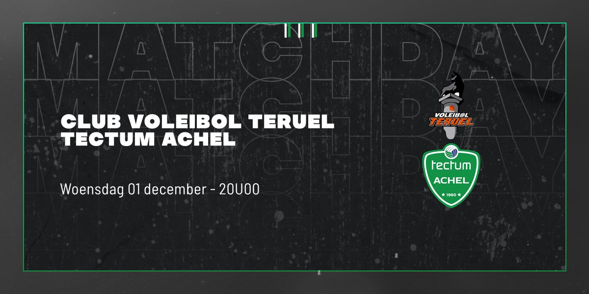 Tectum_Achel's tweet photo. ‼️ MATCHDAY ‼️

➡️ Tectum Achel - Club Voleibol Teruel
⏰ 20u00
📺 Te volgen via livestream: https://t.co/Xgv97m5PvE... https://t.co/49gxxkfP5a