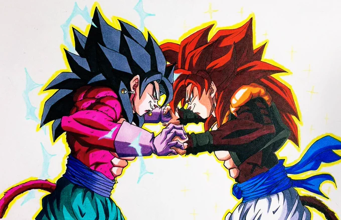 究極のサイヤ人同士の戦い

ゴジータ4VSベジット4をGTのアニメ風に描きました✨✨

 #ドラゴンボール     #イラスト
 #ゴジータ     #ベジット 