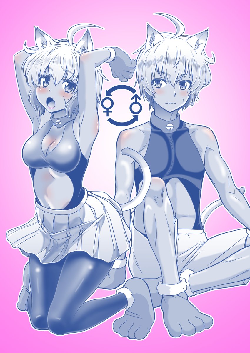 「#12月になったのでフォロワーさんに自己紹介しようぜ
毎月恒例。女子化男子(TS」|カネコナオヤ TS学園の日常&スーパー恋愛タイム！連載中のイラスト