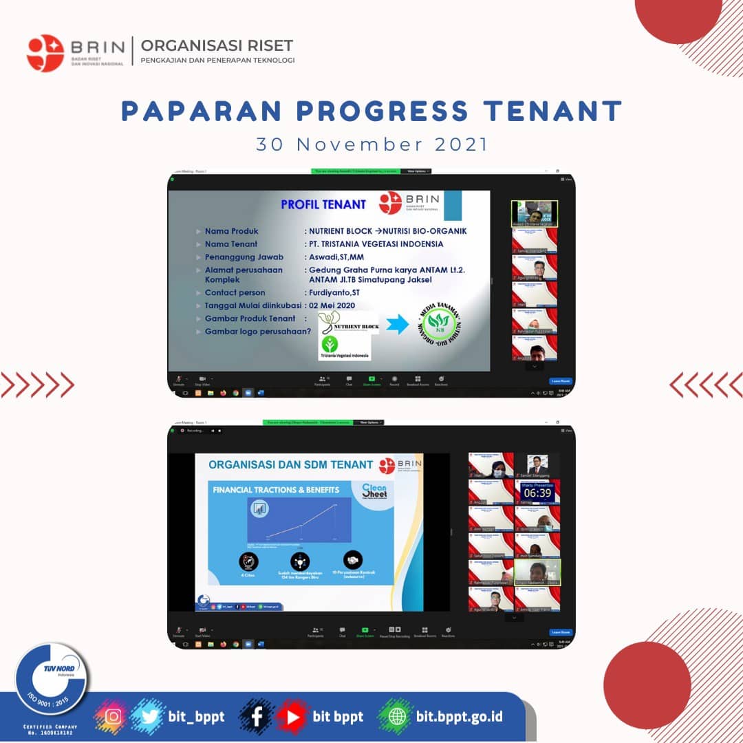 bit_bppt's tweet image. Monitoring dan evaluasi ini dilakukan untuk melihat progress yang sudah dilakukan tenant selama diinkubasi oleh BIT. Pada kegiatan ini juga diberikan kritik dan saran dari reviewer untuk kemajuan tenant yang lebih baik lagi ke depannya.

#bit_bppt #BRIN #inkubasibisnisteknologi