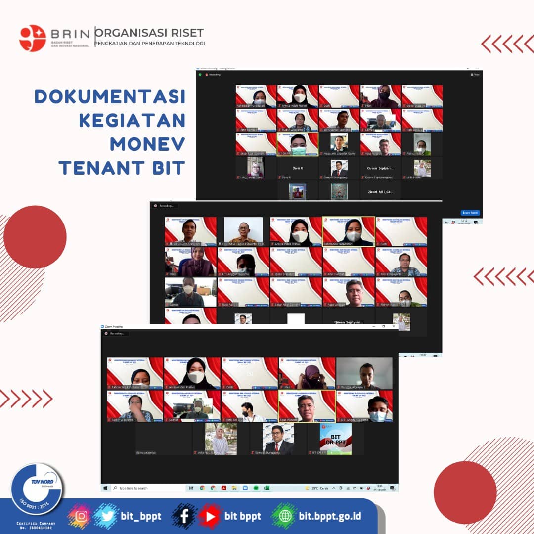bit_bppt's tweet image. Monitoring dan evaluasi ini dilakukan untuk melihat progress yang sudah dilakukan tenant selama diinkubasi oleh BIT. Pada kegiatan ini juga diberikan kritik dan saran dari reviewer untuk kemajuan tenant yang lebih baik lagi ke depannya.

#bit_bppt #BRIN #inkubasibisnisteknologi