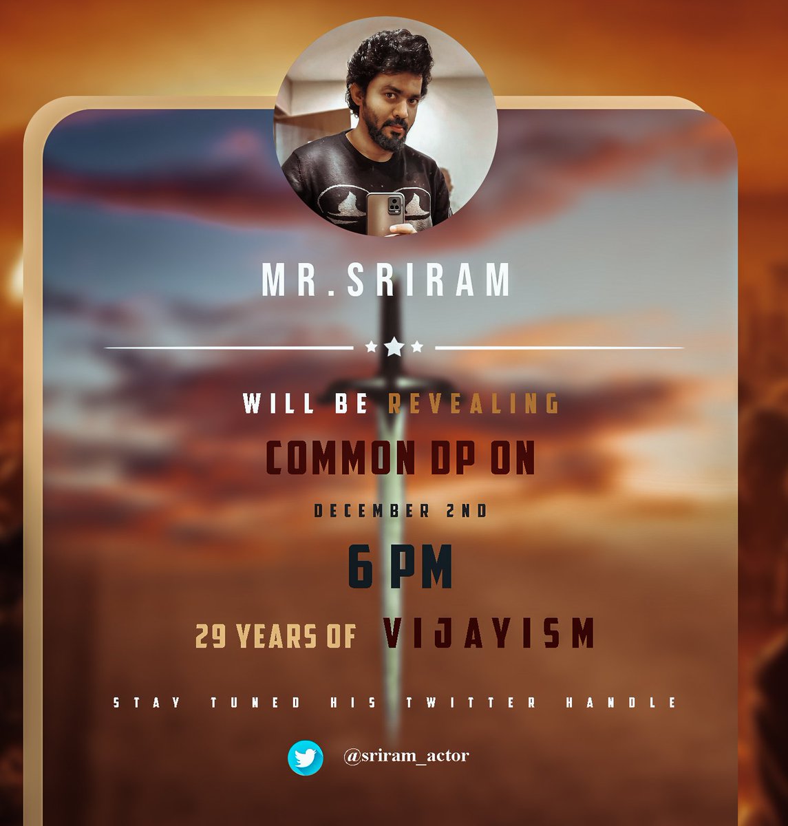 gowrishanhar's tweet photo. Happy to Announce that our special dp for #29YearsOfVijayism to be Released by @sriram_actor

FOLLOW FOR DAILY UPDATES :- "@TNVFC_offl #TNVFC"
 
@actorvijay 
#BEAST #Master #Thalapathy66 https://t.co/QLSCU0ZFXn