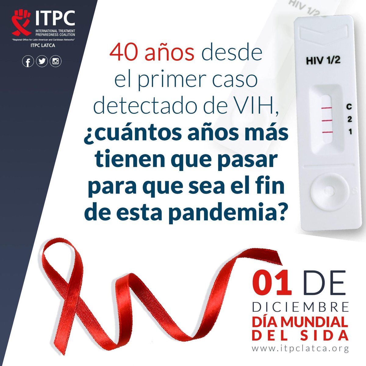 ITPCLATCA_AdL's tweet photo. ¡Es momento que los gobiernos pasen del compromiso a la acción!
#DiaMundialDelSida #FinALasDesigualdades #FinAlSIDA #FinALasPandemias #PonteElLazoRojo #ApoyoySolidaridad #TerminemosConElVIH #EquidadEnSalud #HazteLaPrueba #PoblacionesClaveLATCA https://t.co/7Q8ppDnlQx