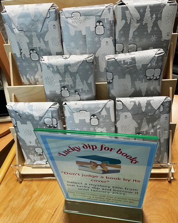 Reading for pleasure can improve your #health &amp; #wellbeing.  Don’t judge a book by its cover📕! Select a mystery book from the <a href="/midyorkslibrary/">Mid Yorks NHS Library & Knowledge Service</a> lucky dip &amp; borrow it until January 2022. One lucky reader will win a prize, so go ahead and dive in! #WellbeingWednesday