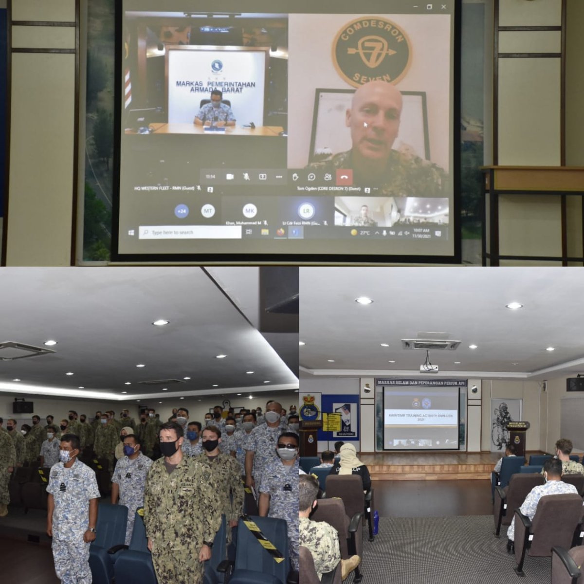 HqDmw's tweet photo. Maritime Training Activities 2021 telah bermula pada 22 Nov dan kini melabuhkan tirai pada 1 Dis 21 dengan jayanya. Eksesais antara Penyelam TLDM bersama Tentera Laut Amerika Syarikat telah berlangsung di Pangkalan TLDM Lumut dan sekitar perairan Pu Pangkor.
#salvex
#minex
#eodex https://t.co/r5fYOCmwjh
