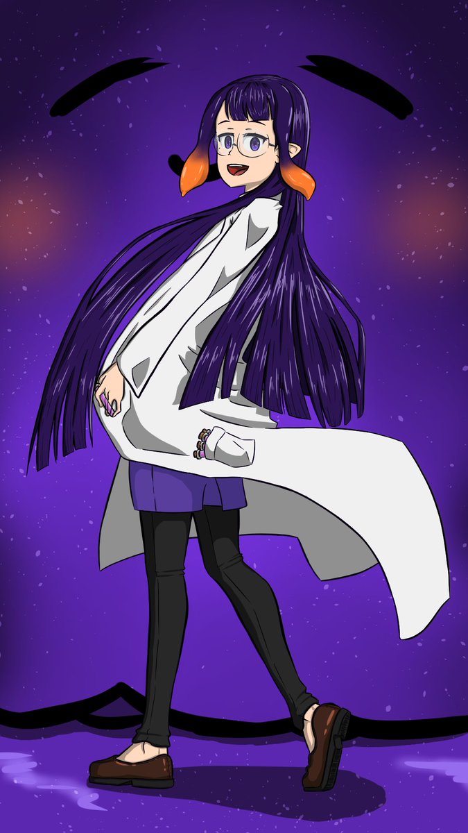 K_J_M_E's tweet image. Ina in a lab coat #inART #drawagain