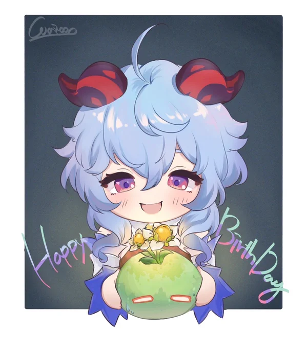#甘雨生誕祭2021
#原神 
#Ganyu 

「特別なスライムチャル!!!!」

「わぁ.....!!!とても美味しそうですね」 