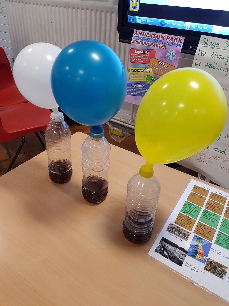 MsAkhtarAPS's tweet photo. @AndertonPark Year 5 have been learning about reversible and irreversible changes. What happens when different amounts of bicarbonate of soda are added to vinegar? #APSScience @MrsHobbinsAPS https://t.co/R0gpKlXvt4