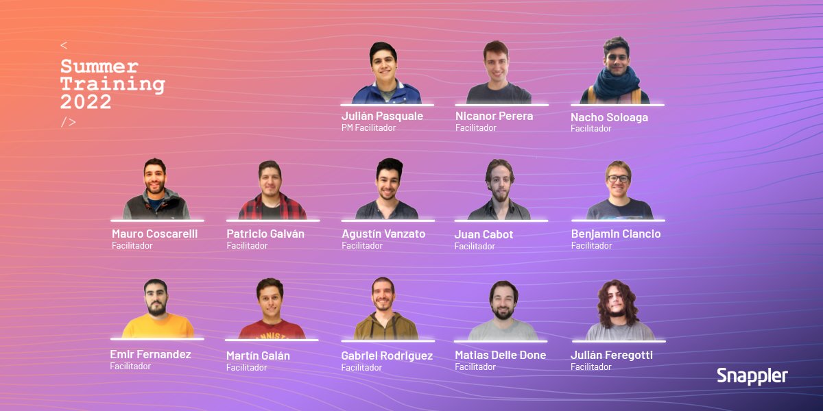Te presentamos al equipo de mentores y facilitadores del #SummerTraining
Ellos, profesionales de la casa y cercanos, van a guiar esta experiencia. En el summer no solo vas a aprender sino que también podés formar parte de nuestro equipo 💪🏼#summertraining2022 #st22 #ruby #code