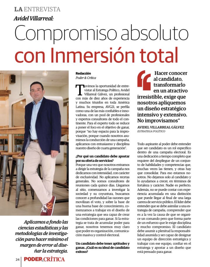 avidelvg's tweet image. Agradezco al medio @PoderyCritica por la entrevista que me realizaron, en la cual pude platicar sobre nuestro sistema de #InmersiónTotal que desde #AVG21 implementamos para obtener el triunfo electoral. 🏆🗳✅

Se las comparto: