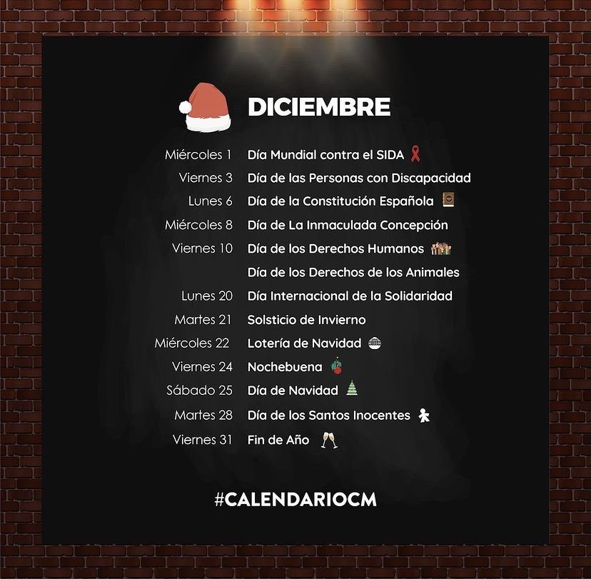 IruMarketing's tweet photo. Las fechas mas importantes de diciembre por @aulaCM y mi época fav del año 🎅🏻🎄 último tramo del primer curso del máster #equipo219 🙌🏻✨ https://t.co/jTnY1CIdjT