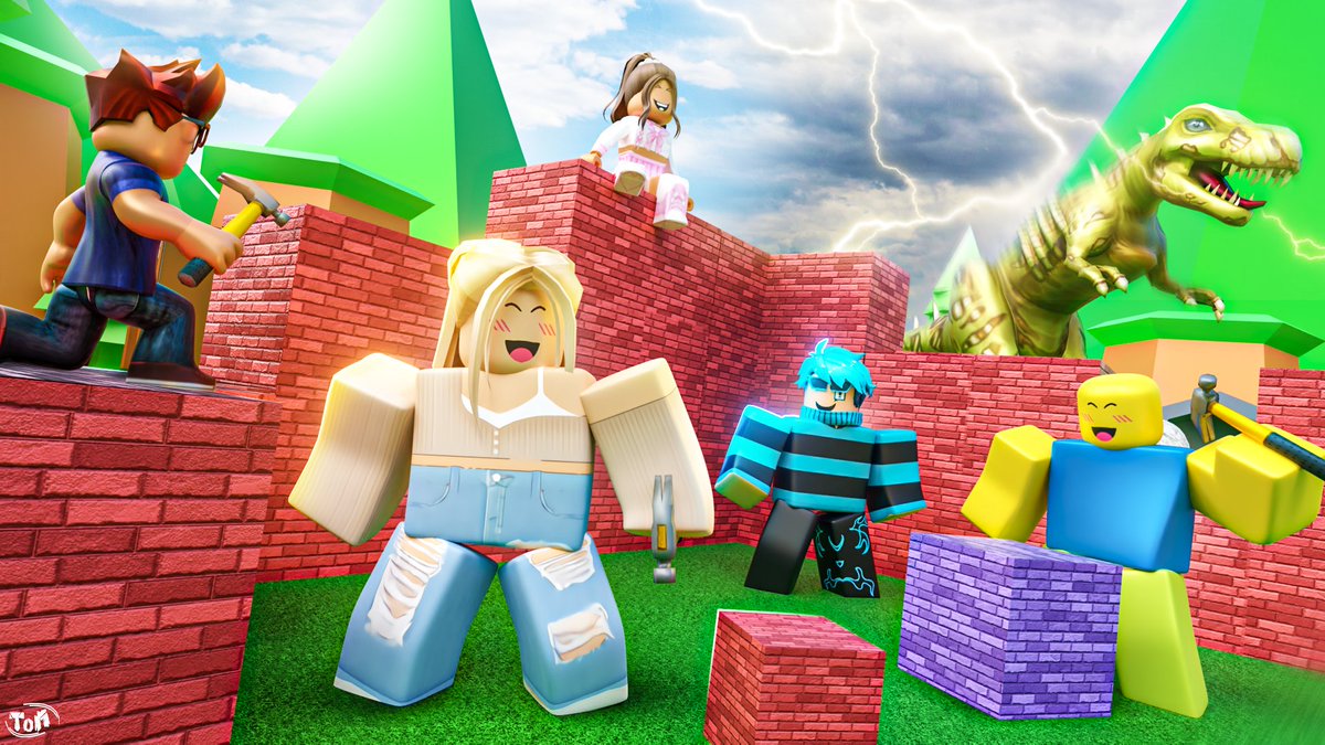 Here's a thumbnail I made for Build to survive!! 🔨🧱 Let me know what you guys think about it! 💖👇 #Roblox #RobloxGFX #RobloxDev