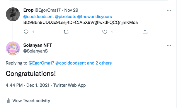 Solanyan NFT tweet media