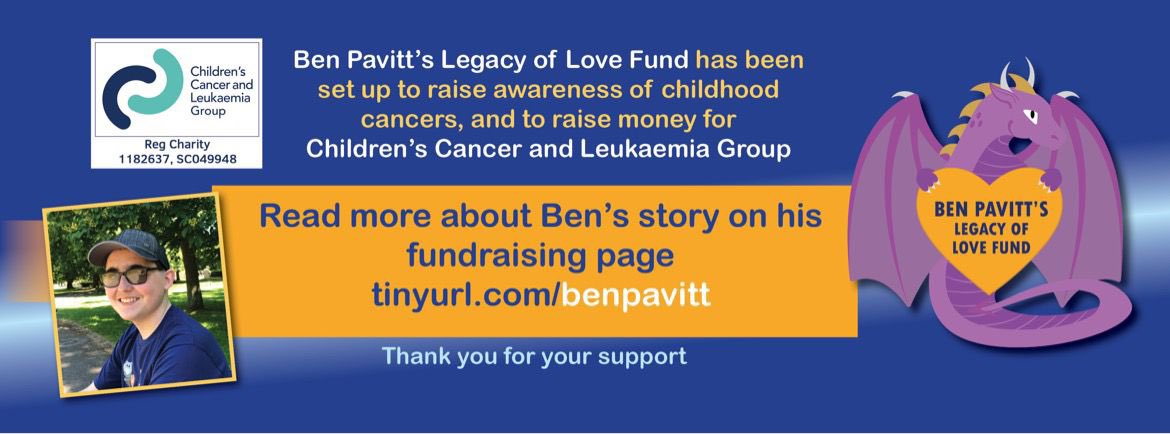 Please consider less gifts and more support to <a href="/BenLegacyOfLove/">Ben Pavitt’s Legacy of Love Fund</a> fund this year.  This is a special named fund @CCLG_UK.    Look out for more Rumble  events and sales of pin badges and wrist bands in the New Year.