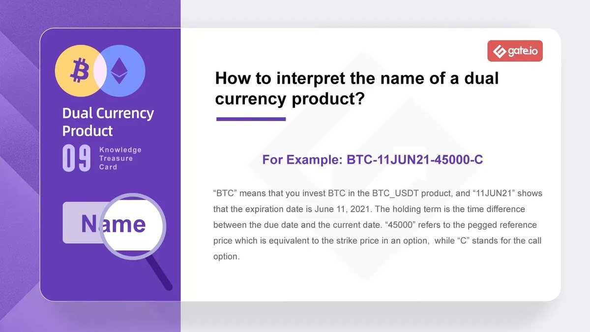 Gate's tweet photo. How to interpret the name of the #DualCurrency product on #Gateio?🤓

#TreasureCard submission will end at 15:59 UTC, today❗️

✔️Submit your cards and win: https://t.co/KCpS6KkS6k
(Hint: today's card excluded)

✔️Contest details: https://t.co/CCRpqAsGXx https://t.co/65DN88IDvb