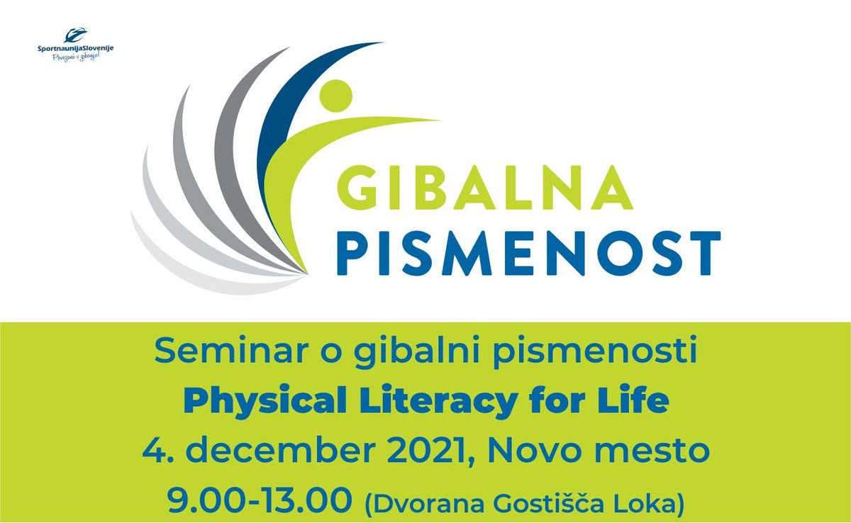 SportnaUnija's tweet photo. This upcoming weekend, we will organise the #PhysicalLiteracy For Life seminar (in Novo Mesto, 🇸🇮).
🔹 Definition 
🔹 Physical Literacy in Slovenia 
🔹 project presentation 
&amp; more

The seminar is organised within the framework of @EUErasmusPlus project #PhysicalLiteracyForLife. https://t.co/AqpqFTzozH
