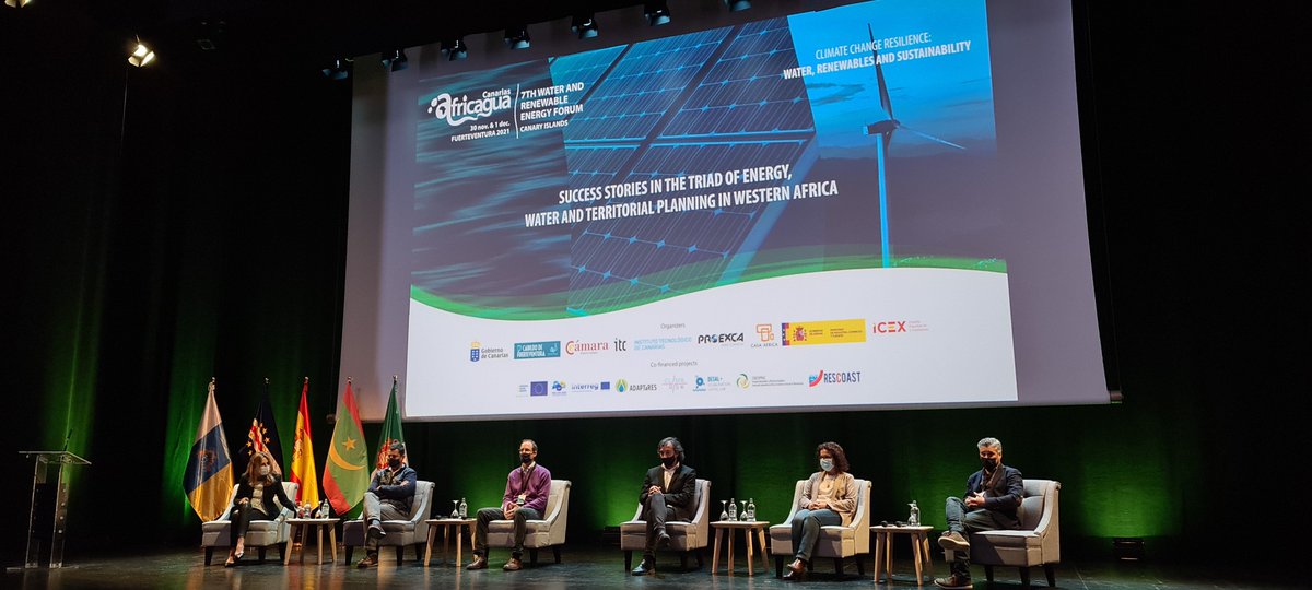 #Africagua2021 |🌍Casos de éxito de cooperación en #energía #agua y #PlanificaciónTerritorial en África Occidental

♻Emergencia climática, crisis hídrica, transición energética.. retos abordados en proyectos liderados por ITC: #ADAPTaRES #RESCOAST #ENERMAC #MICROGRIDBLUE DESAL+