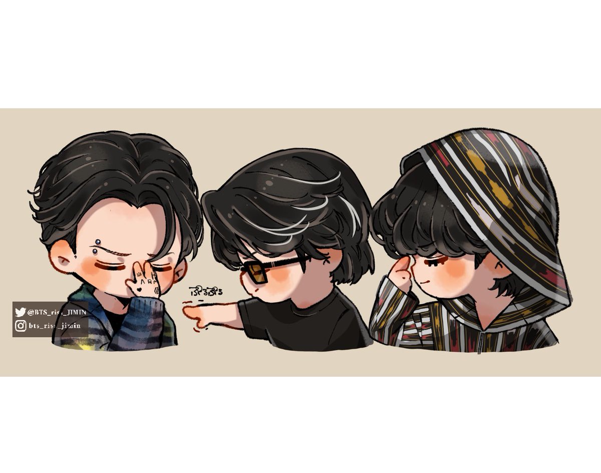 black hair multiple boys hood male focus black shirt glasses shirt  illustration images