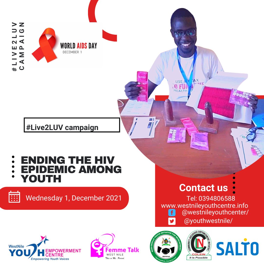 youthwestnile's tweet photo. LIVE 2 LOVE LOVE❤️ CAMPAIGN
WORLD 🌎 AIDS DAY
#Live2LUV Is 𝗪𝗲𝘀𝘁 𝗡𝗶𝗹𝗲 𝗬𝗼𝘂𝘁𝗵 𝗘𝗺𝗽𝗼𝘄𝗲𝗿𝗺𝗲𝗻𝘁 𝗖𝗲𝗻𝘁𝗿𝗲's Initiative which aims to promote information on sexual and reproductive health, including HIV, among youth in Arua City
@femmetalk_WN @FarajaAfricaFdn https://t.co/8ndXiUzMV0