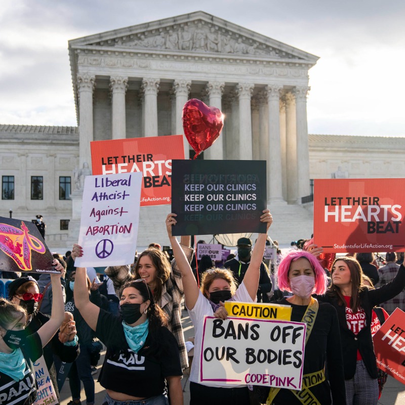 tortoise's tweet photo. For almost 50 years, women in the United States have had the right to have an abortion.

But a Supreme Court case could put those rights in jeopardy.

Listen to today's Sensemaker podcast.

@_EllaHill | @nimsaden