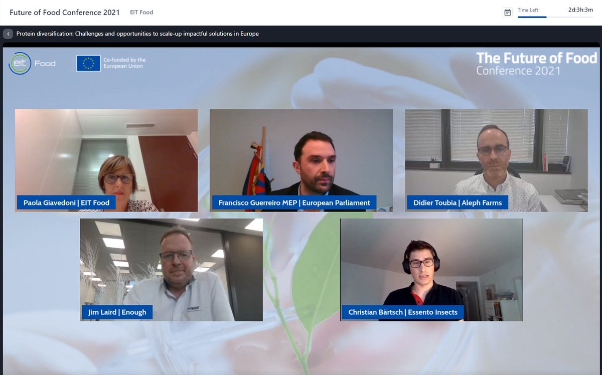 EITFood's tweet image. This year&apos;s #FutureFood21 wrapped up with a session on #AlternativeProteins featuring our #RisingFoodStars @AlephFarms, @essentofood &amp;amp; @enough_abunda 🌟

As @FGuerreiroMEP said, &quot;the 🇪🇺 should invest more in diversification of proteins &amp;amp; strategies to reduce microbial resistance&quot;