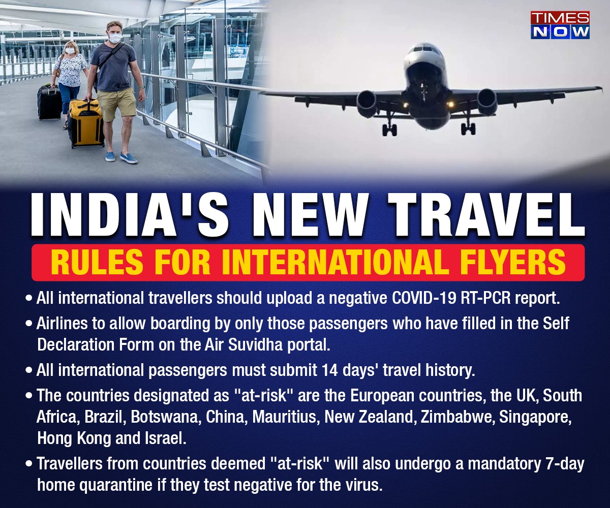 TimesNow's tweet photo. #CovidVariantAlert: Amid #Omicron threat, Government of India issues new travel guidelines for international flyers.
#OmicronCurbs #Covid19 https://t.co/OjaO8eMFhB