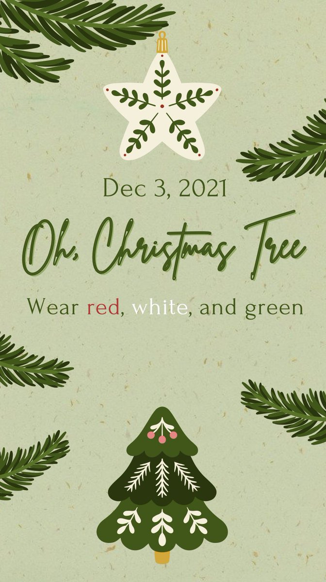 This week we have 2 dress up days: holiday socks &amp; wear red, white, and green! Don’t forget to participate ❤️🤍💚