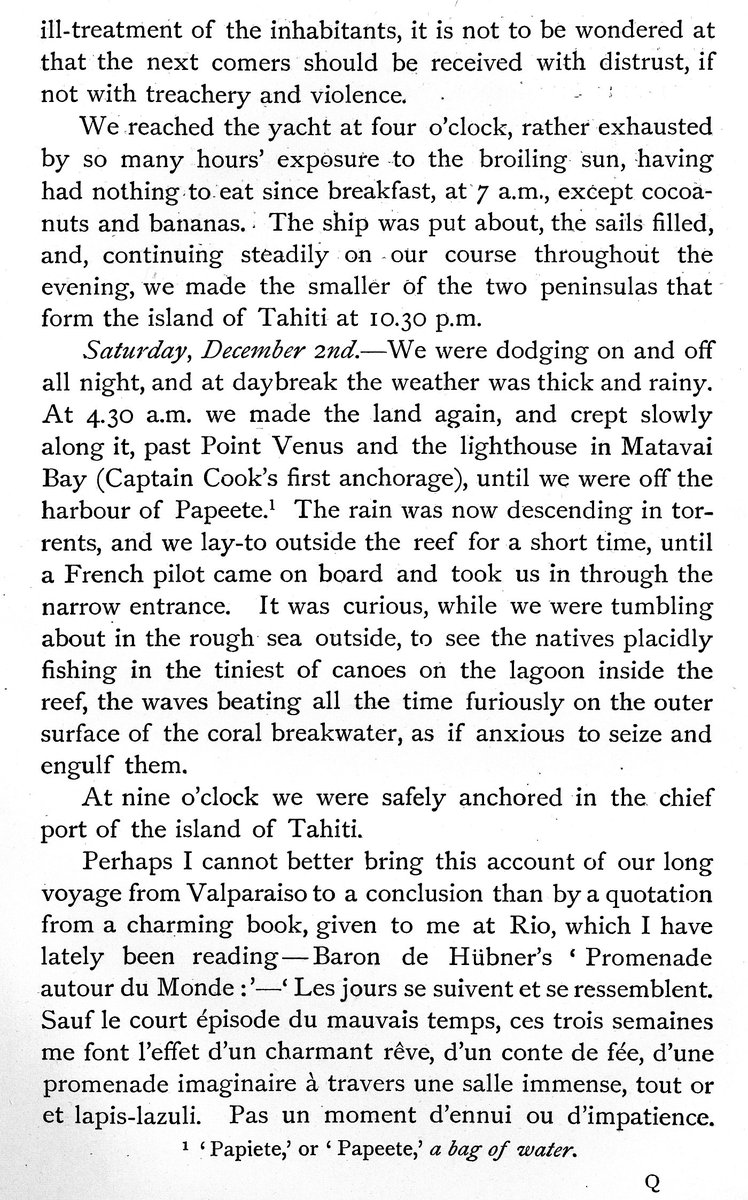 AnnieBrassey's tweet photo. Sunbeam, #Mehetia, #Tahiti, South #Pacific 1.12.1876. "They were pleased with the knives, beads, looking-glasses &amp; picture papers I had brought on shore... It was now time to bid farewell to our amiable hosts &amp; their beautiful island." #Brassey #Victorian #Travel #History #1870s https://t.co/95sqVVqJ3s