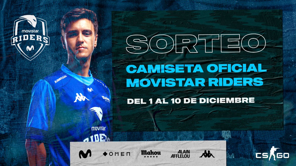 SunPayus (@sunpayuscs) on Twitter photo Como celebración por clasificarnos a la ESL Pro League S15 voy a sortear esta camiseta de <a href="/Movistar_Riders/">Síguenos en @MovistarKOI</a>:
🎊🎊
Para entrar en el sorteo:
-Follow @SunPayuscsgo and <a href="/Movistar_Riders/">Síguenos en @MovistarKOI</a>
-Retweet.
El sorteo finalizará el día 10 de Diciembre, suerte a todos 💙
#SomosMovistarRiders Como celebración por clasificarnos a la ESL Pro League S15 voy a sortear esta camiseta de <a href="/Movistar_Riders/">Síguenos en @MovistarKOI</a>:
🎊🎊
Para entrar en el sorteo:
-Follow @SunPayuscsgo and <a href="/Movistar_Riders/">Síguenos en @MovistarKOI</a>
-Retweet.
El sorteo finalizará el día 10 de Diciembre, suerte a todos 💙
#SomosMovistarRiders