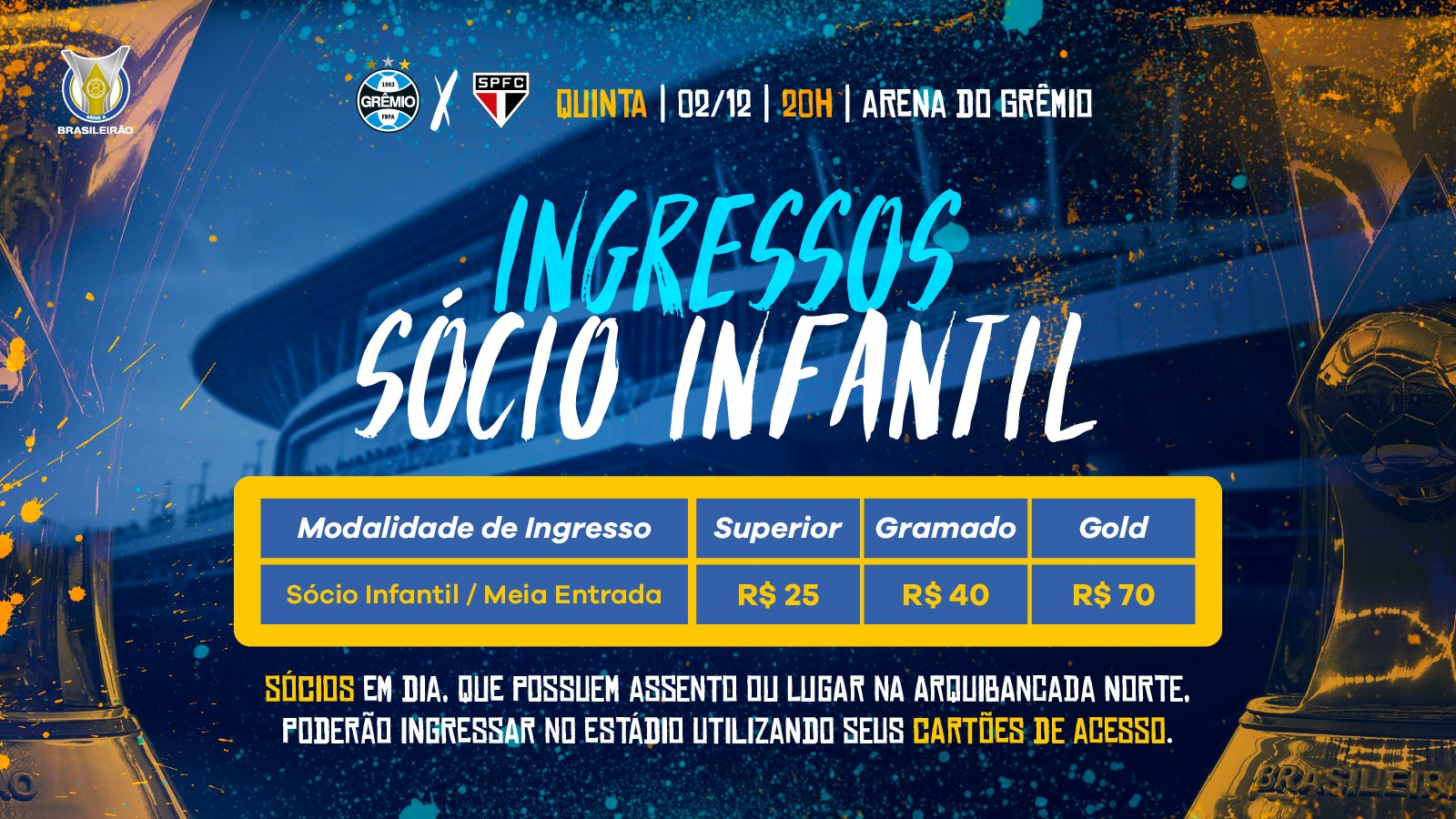 Ingressos Grêmio X São Paulo