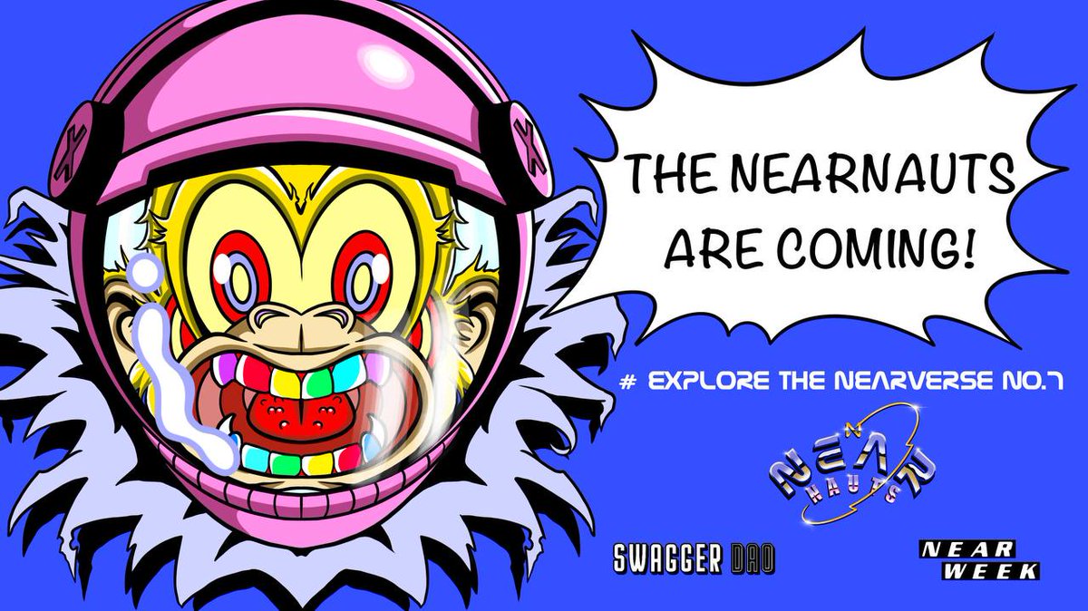 NEARWEEK's tweet photo. 🪐 #ExploreTheNEARverse no.7 🪐

🎁 Win Exclusive @NEARNAUTS #NFTs + T-shirt from @SWAGGERDAO 🔥🥷🔥 

To join contest:👇
🌏 Follow @NEARWEEK @NEARNAUTS @SWAGGERDAO
🌏 LIKE, RETWEET, comment #NEARaddress

🧵 More info in thread! 👇 https://t.co/p6PtInIOlr