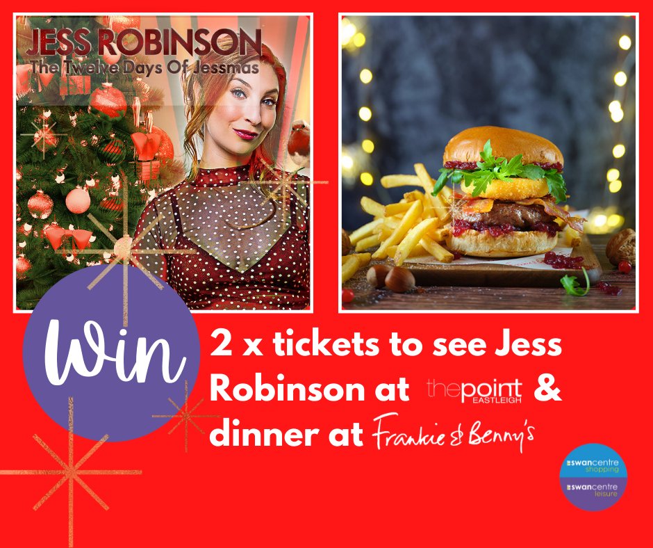 Fancy winning a couple of tickets to see Jess Robinson and enjoying a spot of dinner? Head over to our Facebook page to enter our fantastic festive giveaway!
facebook.com/Swaneastleigh