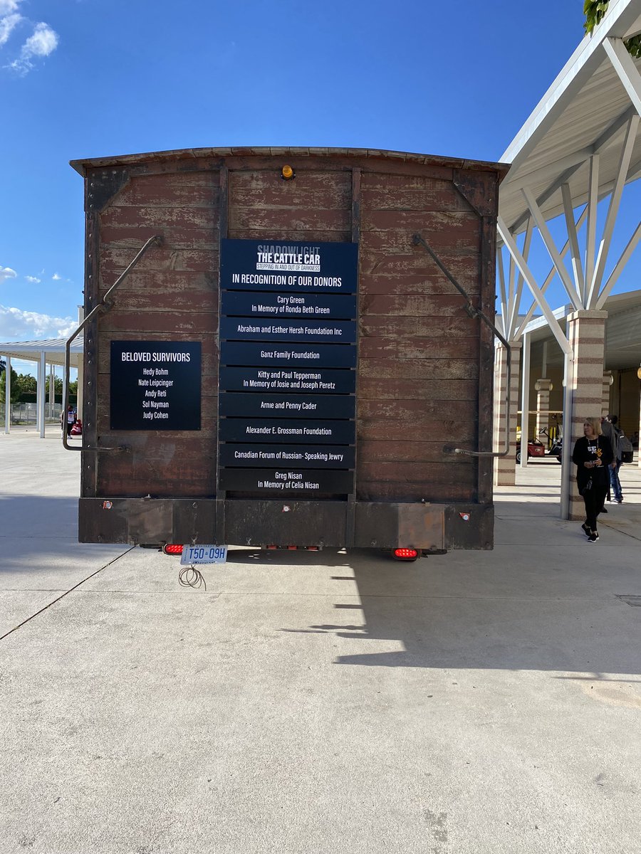 BroncosPBCHS's tweet photo. #PBCHS students getting their first look at the @my_shadowlight Cattle Car Exhibit‼️ Thanks to all who made this experience possible for our school‼️ This and other student exhibits will be on display through 12/3‼️ @Holocaustpbc @JannyReports @DerekLoweNews @KAMRELTV @kgwhetsell https://t.co/F0flXBk4Gw