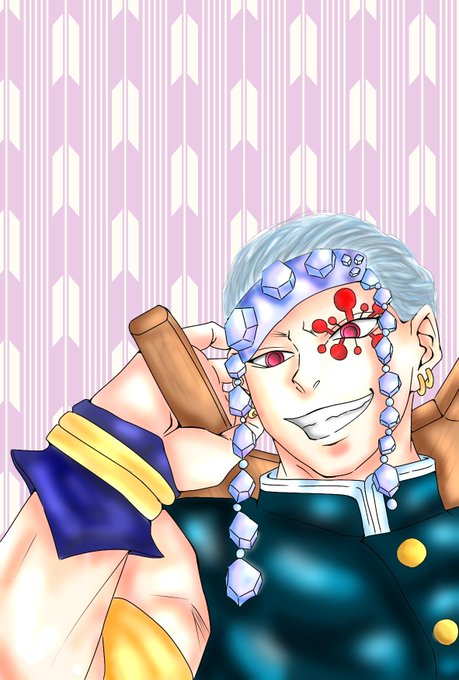 ラル/Laru🍣さんがTwitterに投稿した宇髄天元(鬼滅の刃)のイラスト。