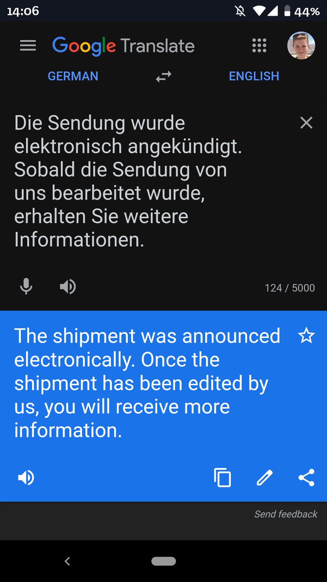 HedvigSandbu's tweet photo. When you're trying to understand where your package is and the details are in a language you can barely understand 🤔
#lostintranslation #languages #badtranslation #mustlearngerman #languagelearning #langtwt https://t.co/E4DoPQqc34