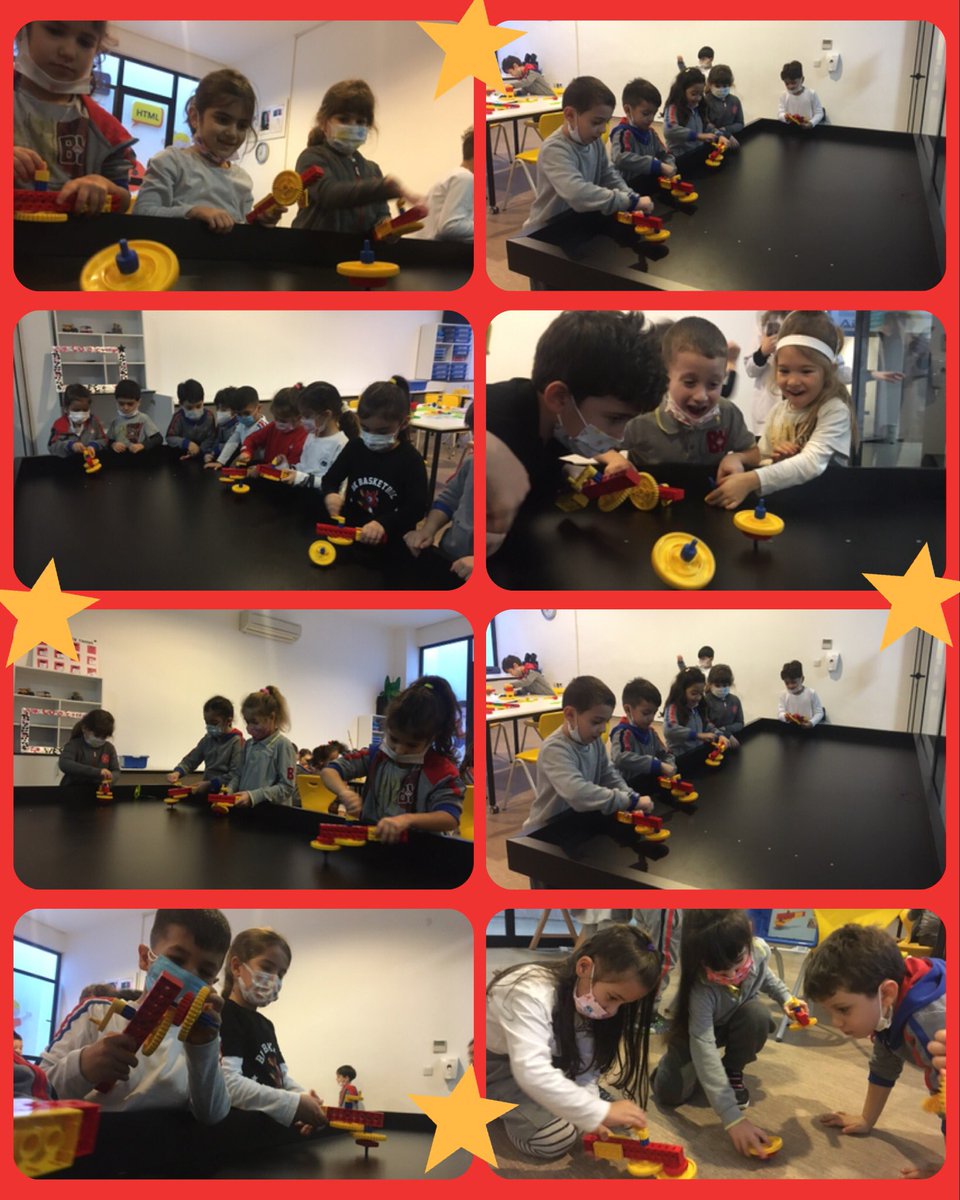 Kodlama ve Robotik dersimizde Okul öncesi 5 yaş grubu ile bu hafta çark sistemini öğrendik ve Lego parçalarıyla yönergeyi takip ederek topaç yaptık.🥰😇 🤖
 <a href="/delibas_esin/">Esin Aras</a>