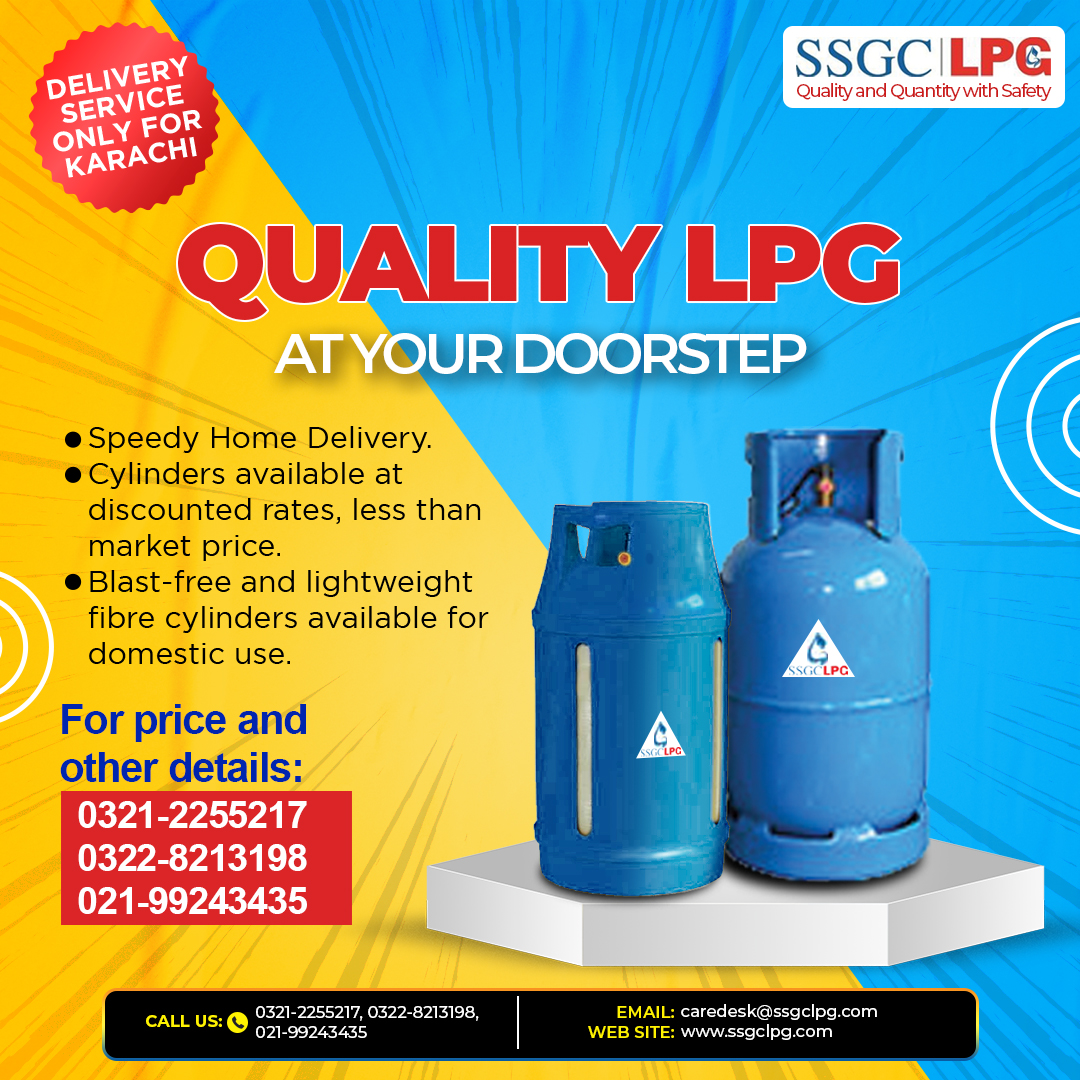 SSGC_Official's tweet photo. SSGC-LPG (Pvt.) Ltd. (SLL), SSGC's subsidiary company offers Karachi residents affordable LPG right at their doorstep. *For price and other details, please call
0321-2255217, 0322-8213198,
021-99243435.*
#lpg #ssgc #customerfacilitation https://t.co/TmaHKXxtNr