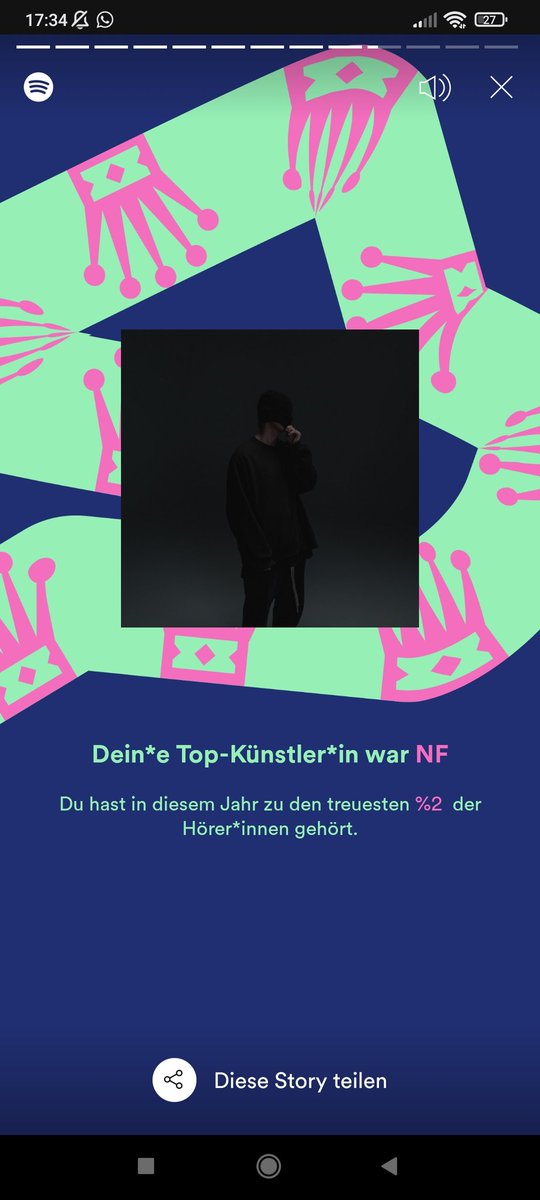 SabrinaTheDuck's tweet photo. @nfrealmusic Im one of your top 2% listeners 😂 my first title I'm proud of haha 😎 https://t.co/SeK7RASnXf
