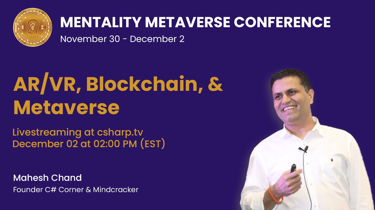 CsharpCorner's tweet image. Microsoft Metaverse focus on businesses makes sense but not metaverse for children. @CsharpCorner founder and @MindcrackerUS CEO is presenting his views on Metaverse Blockchain and how businesses can embrace Metaverse. 

#Microsoft #Metaverse #Blockchain