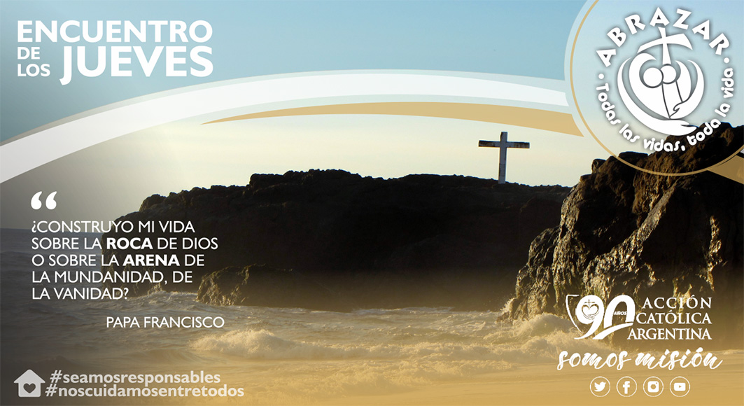 accion_catolica's tweet photo. 🛐 #encuentrodelosjueves | 2/12: Señor, te pedimos por las y los miembros de ACA que llevan adelante proyectos y servicios concretos en favor de otras más necesitadas. Oremos.

📖 Evangelio: Mt 7, 21. 24-27

👉 https://t.co/uHaiUlVDko

#ACA90 #somosmision 
#abrazamostodaslasvidas https://t.co/EPqJFTa5o1